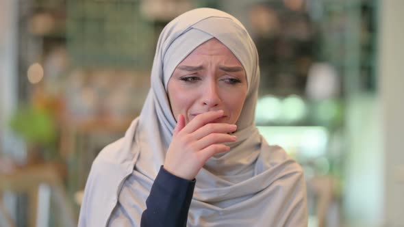 Portrait of Upset Young Arab Woman Feeling Crying at Camera 