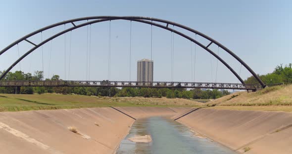 Aerial of the Buffalo Bayou in Houston, Texas