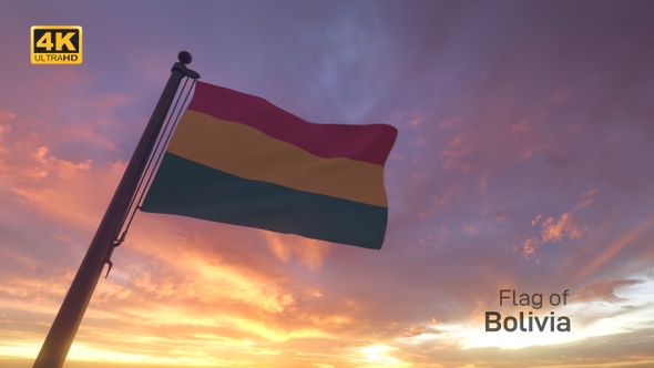 Bolivia Flag on a Flagpole V3 - 4K