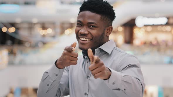 Closeup Happy Young Handsome African American Man Looking at Camera Smiling Posing Showing Gesture