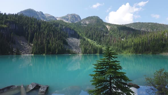 Joffre Lakes in BC Canada, Panning shot revealing the beauty of this Provincial Park in British Colu