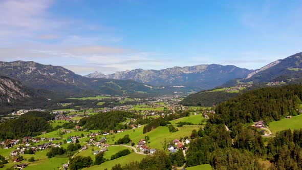 Drone Video of the Village Bad Goisern in Upper Austria