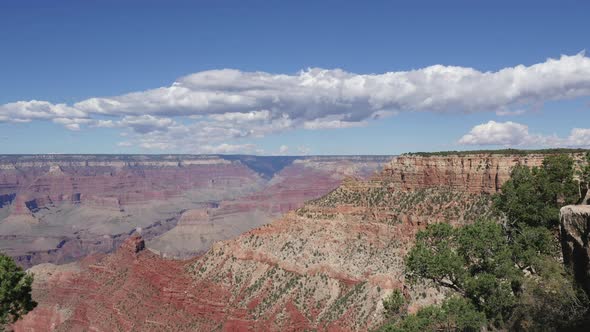 Grand Canyon Overlook with Timelapse Clouds Wide Establshing Shot