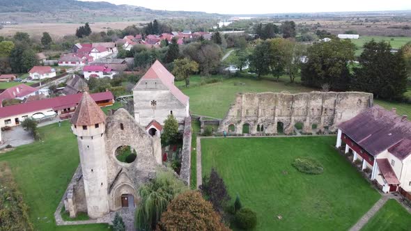 Aerial View of Old Church Architecture