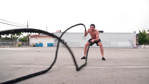 Athletic Male Workout Crossfit Slow-Motion