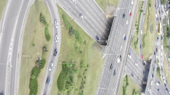 Cars on the Road Aerial View