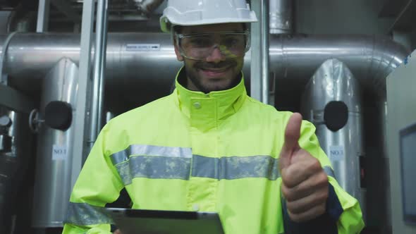 Industrial engineer thumbs up