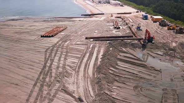 Beach Dredging Aerial Shot