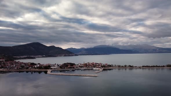 Landscape of Egirdir Lake and Isparta Town Located on Long Narrow Peninsula