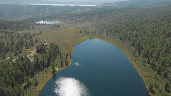 Aerial Drone View of the Lake of Kidelyu