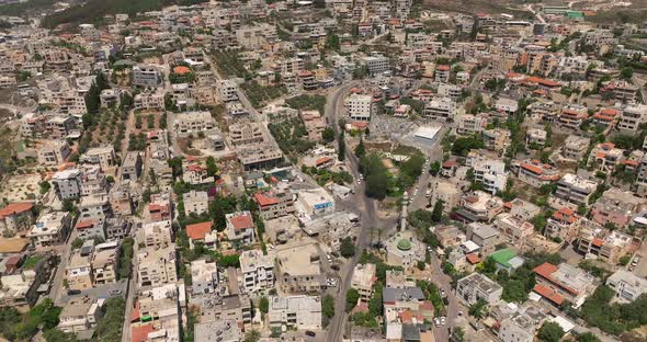 Aerial view of the Arab city of Um al Fahm in Northern Israel.