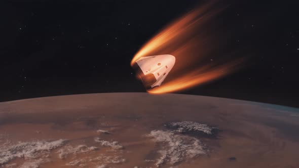 Space Capsule Reentry in Mars Atmosphere