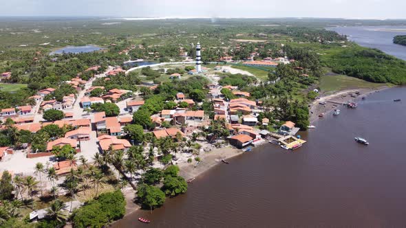 Sand dunes and rain water lagoons at northeast brazilian paradise