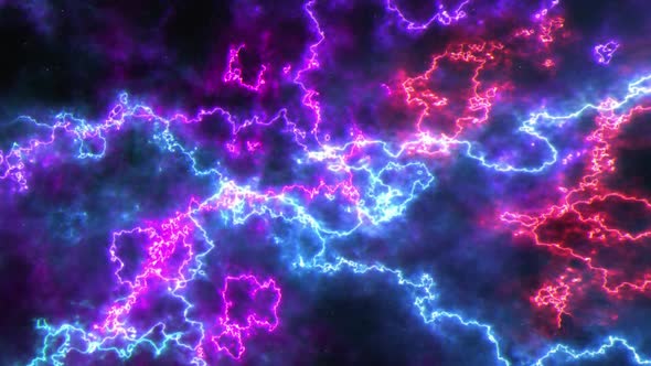 Energy Stormy Lightning in Space