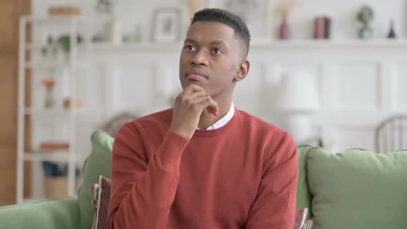 Portrait of Pensive African Man Thinking