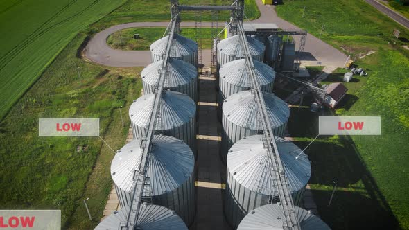 Grain Storage Silos for Grain with Hologram Sensor of Level in Galvanized Tanks