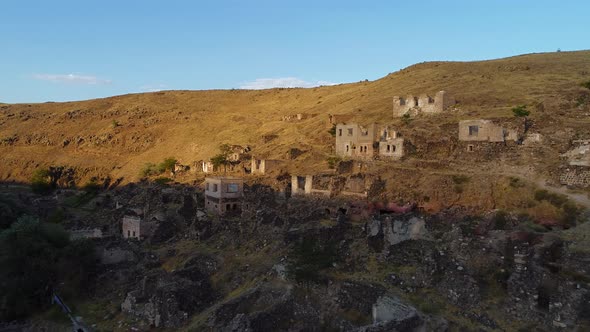 Historical Ruins With Sunset