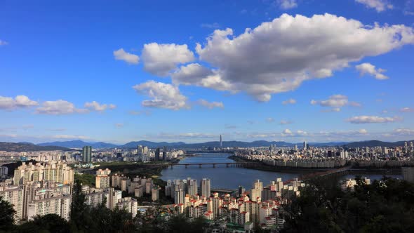 Time Lapse Seoul City han river South Korea