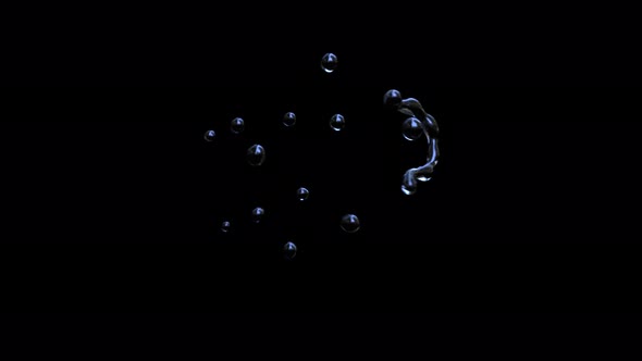 Water drop on the air and splashing.  alt