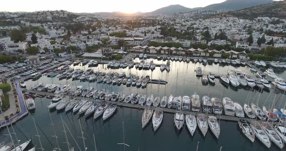 Bodrum holiday resort seashore marina sunset