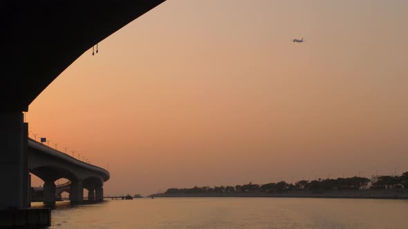 Hong Kong - Macau Bridge at Sunset