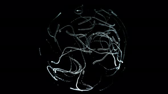 circle Formation of flowing drops abstract on black background alt