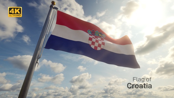 Croatia Flag on a Flagpole - 4K