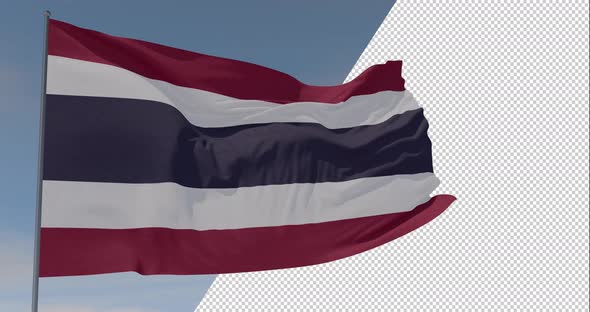 flag Kingdom of Thailand patriotism national freedom, seamless loop, alpha channel