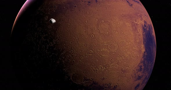 Deimos Around Mars Planet