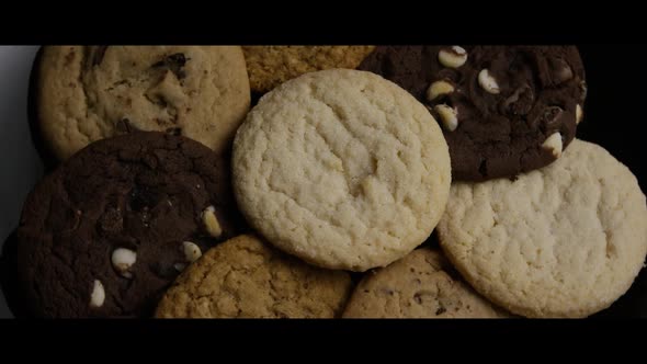 Cinematic, Rotating Shot of Cookies on a Plate - COOKIES 105