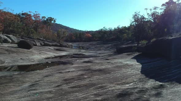 Exploring a dry creek bed in outback Australia