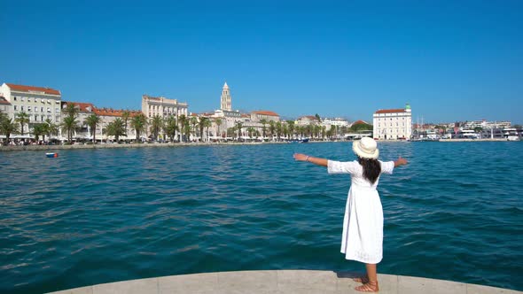 Woman Traveller Travels in SplitCroatia