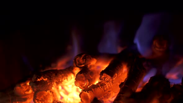 Burning coals, Glowing Charcoal Background