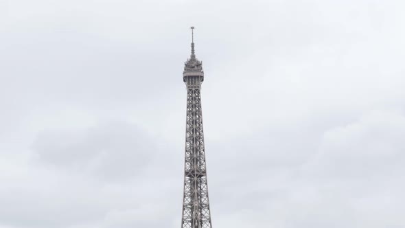 Most recognizable symbol of Paris and France slow tilt 4K 2160p UltraHD video - French Eiffel tower 