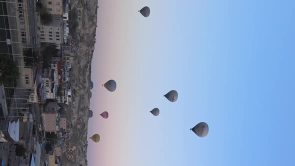 Vertical Video  Balloons in Cappadocia Turkey