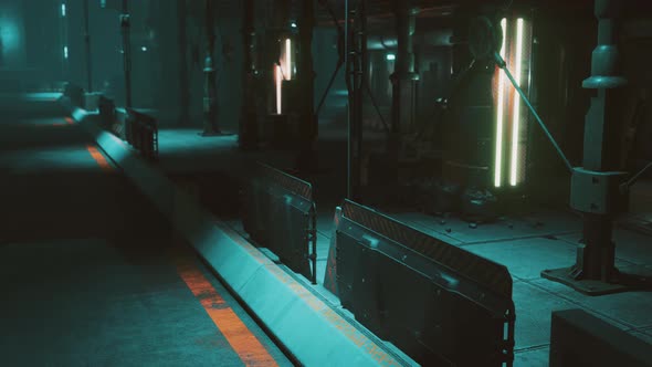 Neon Lights of Futuristic Sci Fi City alt