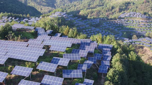 Solar power station in montain