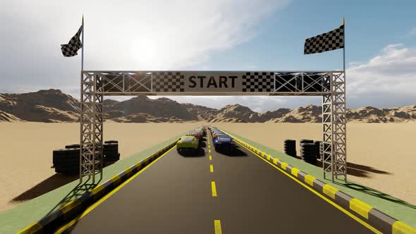 Race Start Line on Track alt