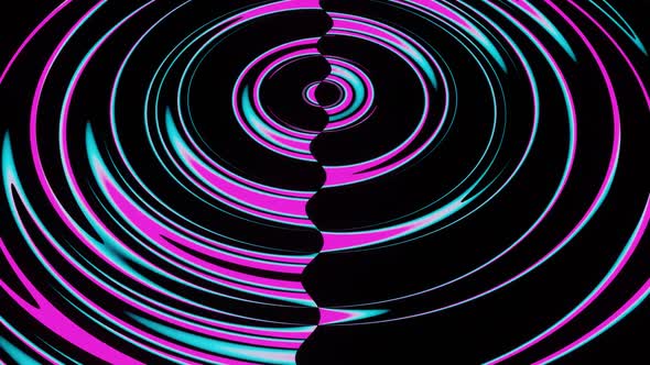 Abstract circular rotation of neon abstract lines 02
