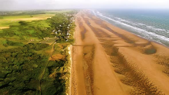 Golden Omaha beach in  Normandy, France