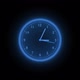 Blue Neon Clock Isolated Animated On Black Background - VideoHive Item for Sale