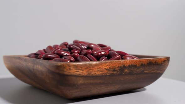 Red Beans in a Wooden Bowl