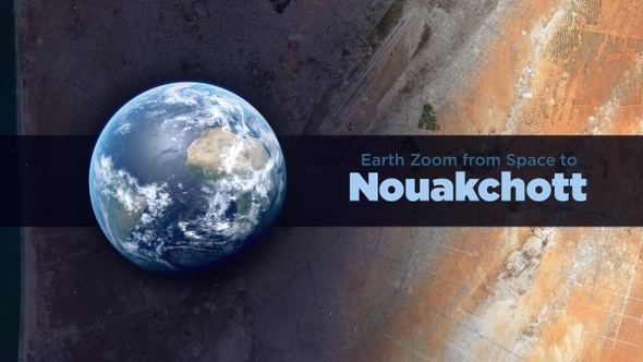 Nouakchott (Mauritania) Earth Zoom to the City from Space