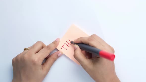 Women' Writing Thank You Note , Top Down 