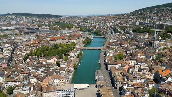 City of Zurich in Switzerland From Above  Aerial View