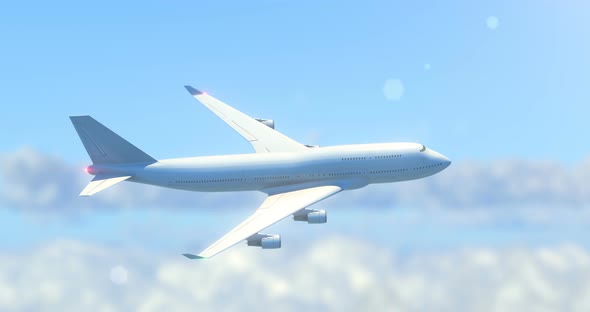 Passenger Airplane Flying in Skies alt