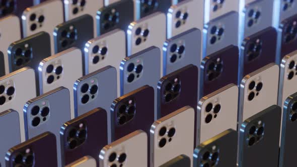 Group of Smartphone Rotaiting on Dark Backround alt