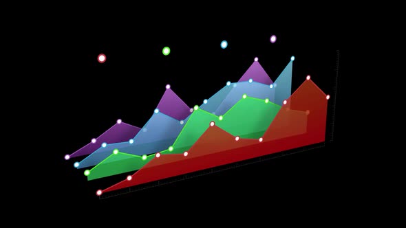 Colourful 3d graph on black background