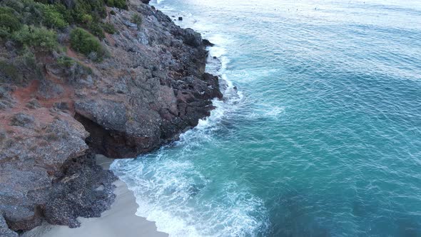 Aerial View Sea Near Coast  Closeup Coastal Seascape