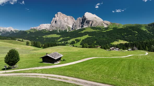 Beautiful summer day in the Dolomites mountains